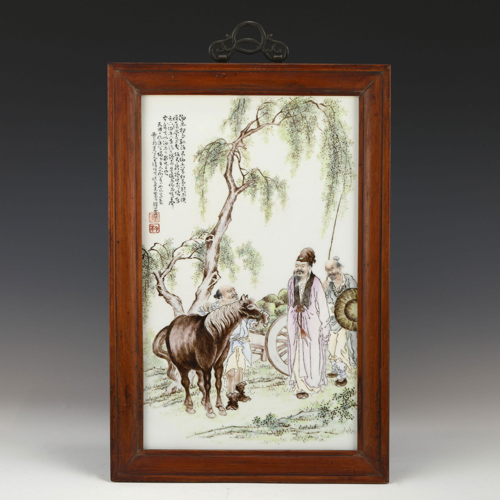 WANG QI REPUBLIC PERIOD FAMILLE ROSE FRAMED PORCELAIN (1 of 10)