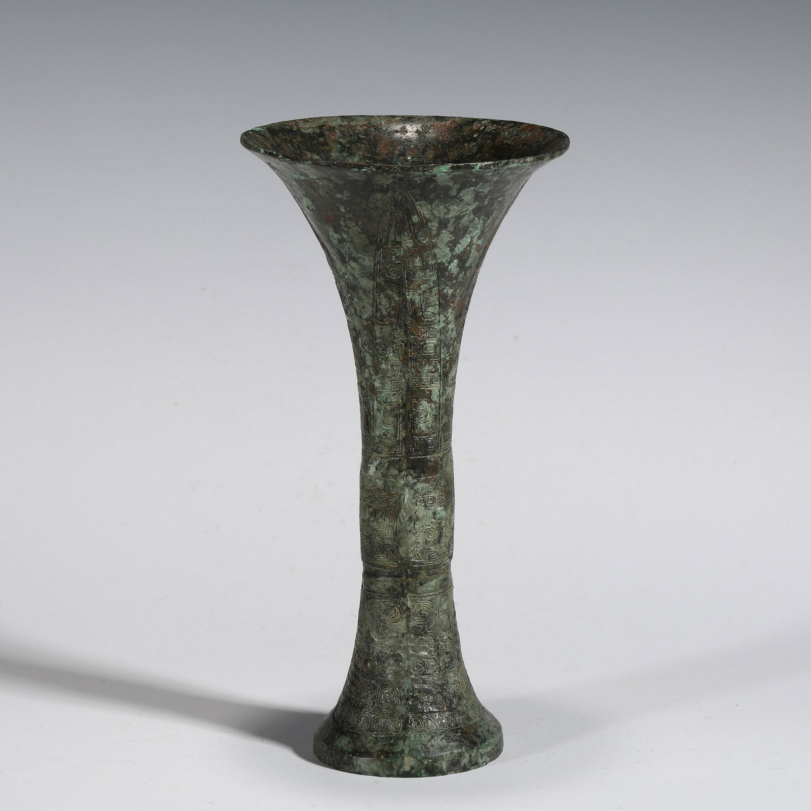 SHANG PATINATED BRONZE RITUAL FLOWER VASE (1 of 10)