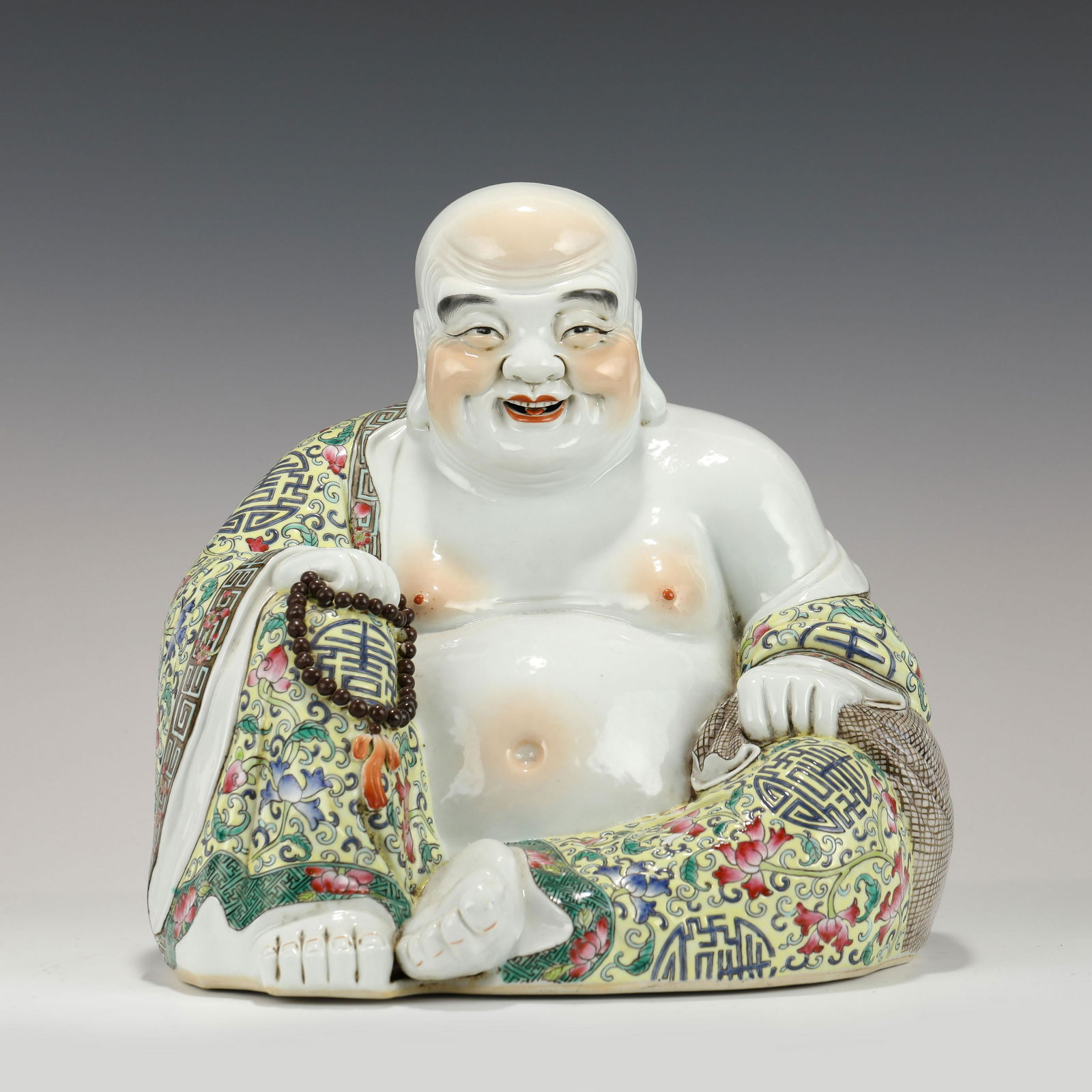 FAMILLE ROSE SEATED MAITREYA BUDDHA (1 of 10)