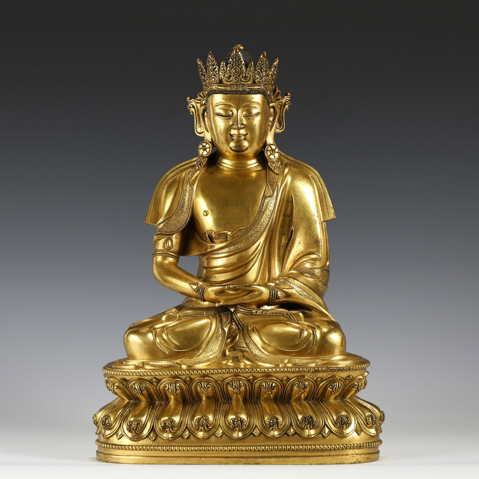 MING GILT BRONZE AMITAYUS BUDDHA (1 of 10)