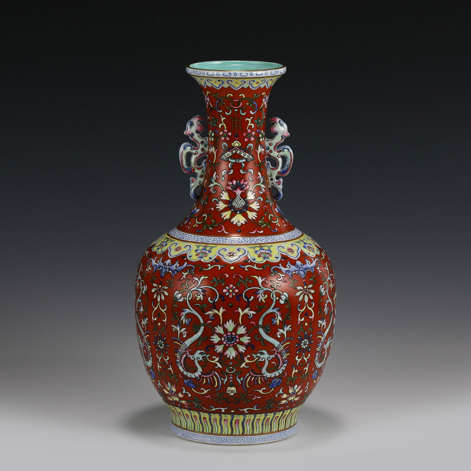 CHINESE FAMILLE ROSE AMPHORA VASE (1 of 8)