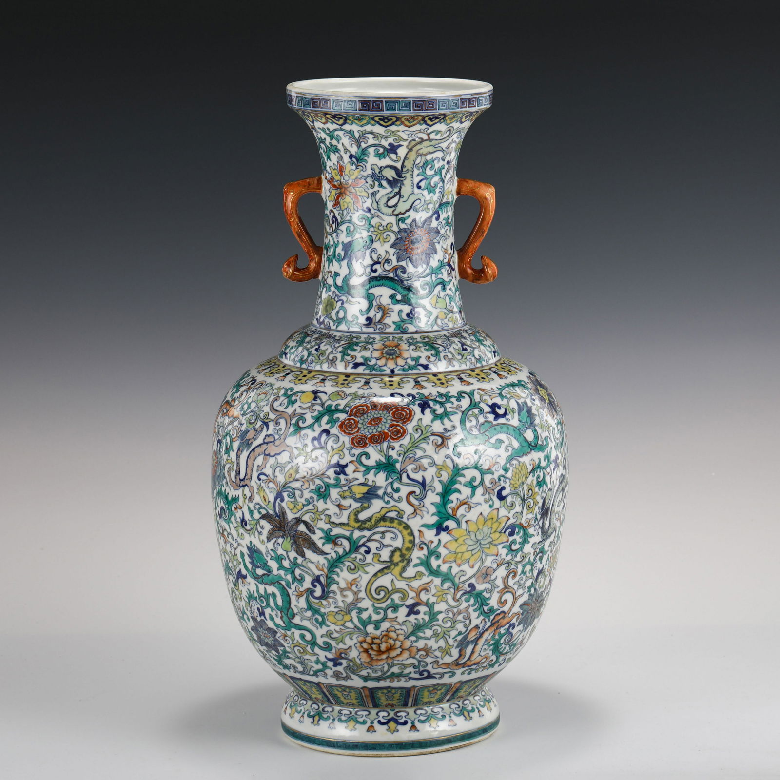 CHINESE FAMILLE ROSE AMPHORA VASE (1 of 8)