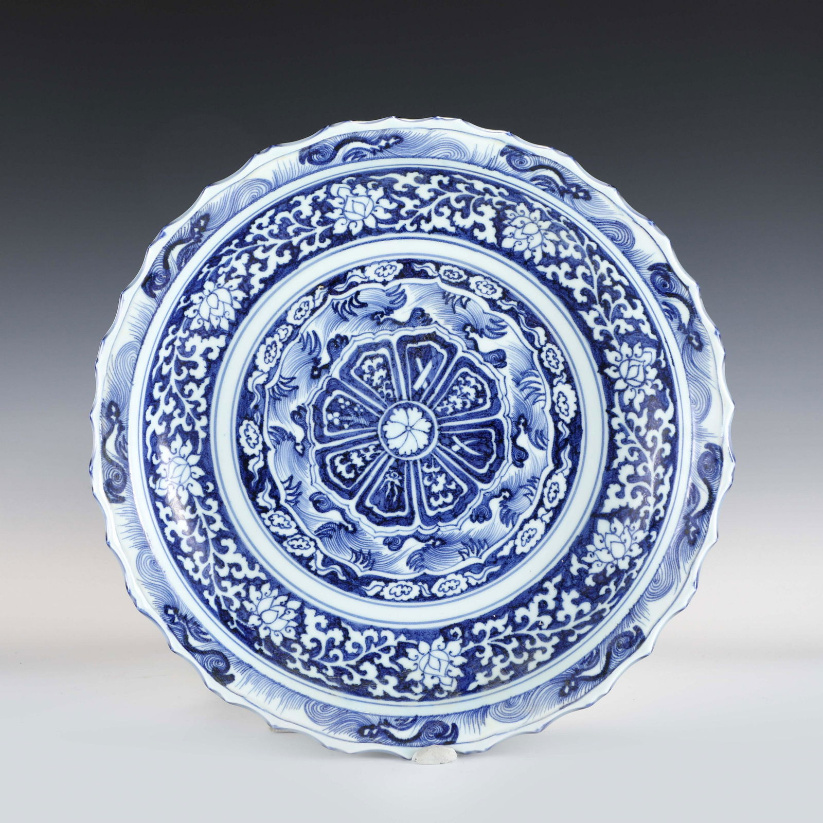 YUAN DYNASTY BLUE & WHITE PLATE (1 of 10)
