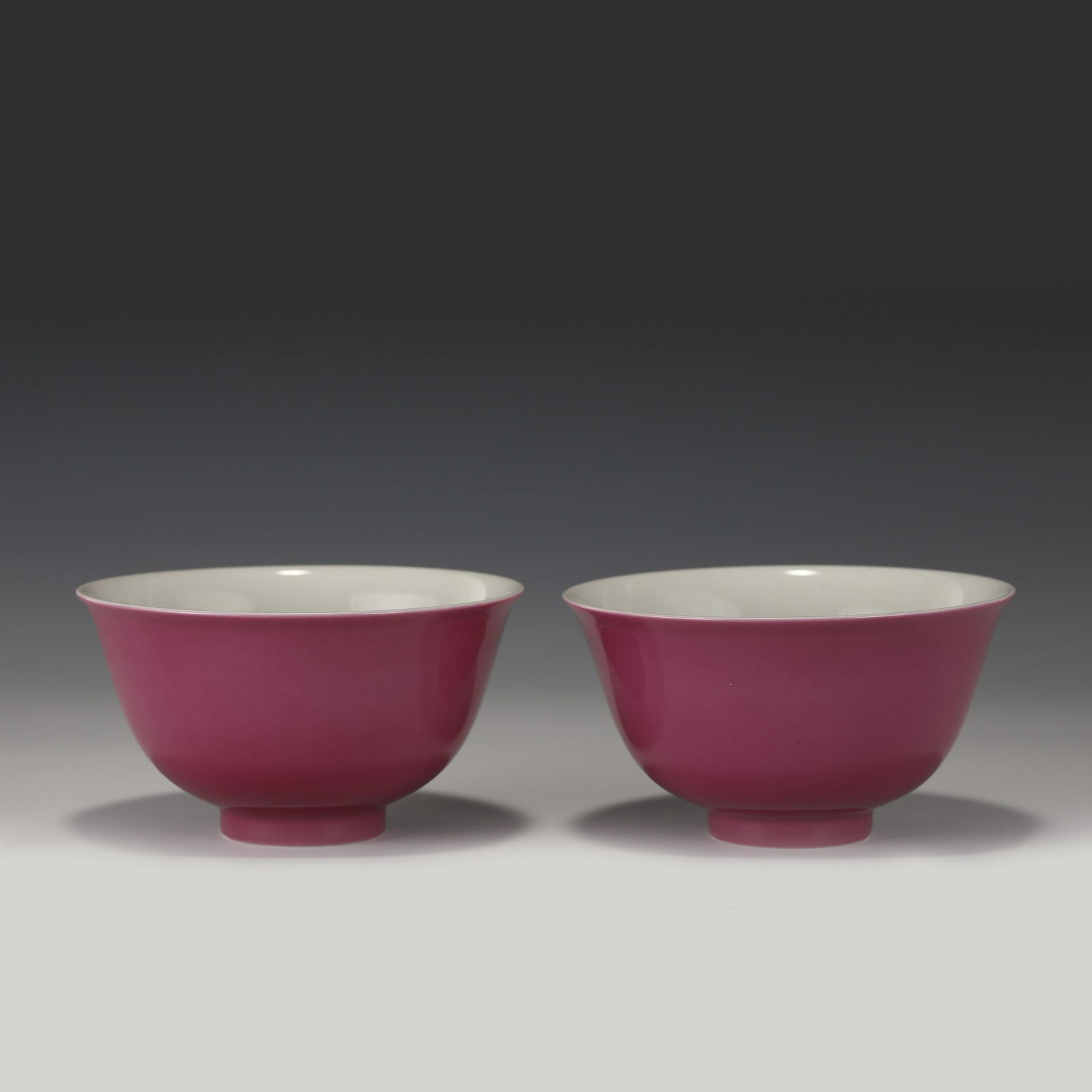 PAIR QING OF QIANLONG CARMINE RED GLAZED BOWLS (1 of 6)