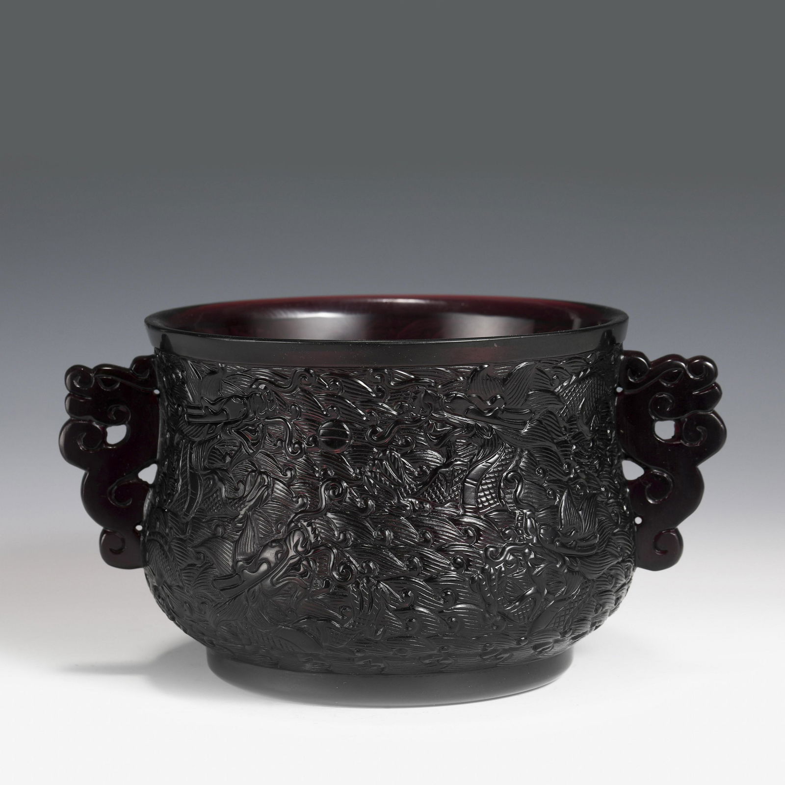 QING QIANLONG PEKING GLASS INCENSE BURNER (1 of 9)