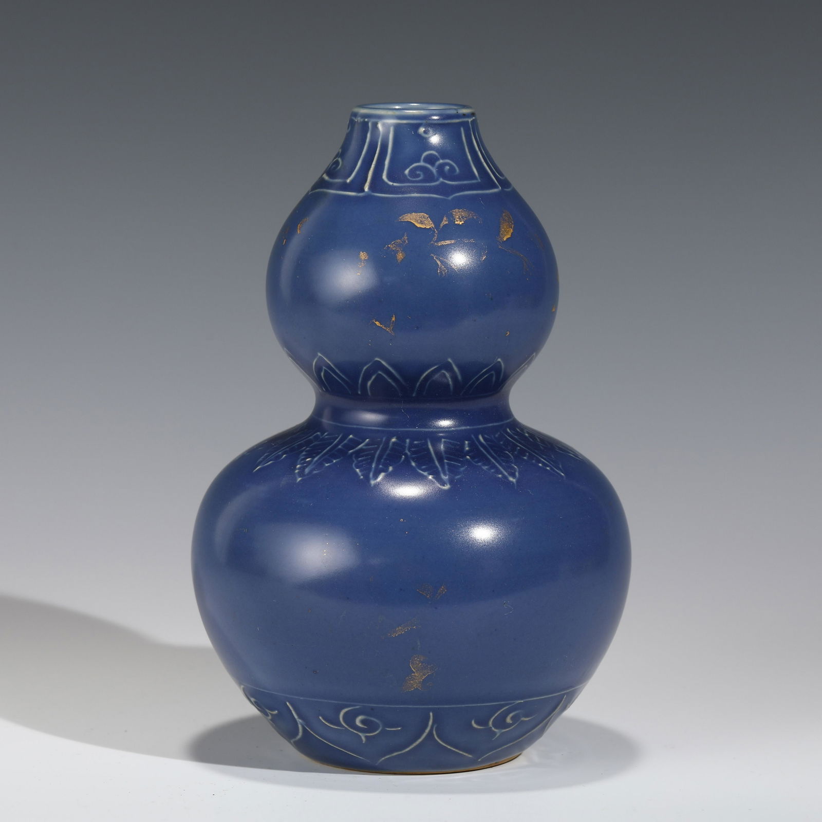 MING BLUE GLAZED DOUBLE GOURD BOTTLE (1 of 8)