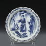 YUAN BLUE & WHITE SCALLOPED RIM PLATE