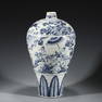 MING BLUE & WHITE FIGURINES MOTIF MEIPING JAR