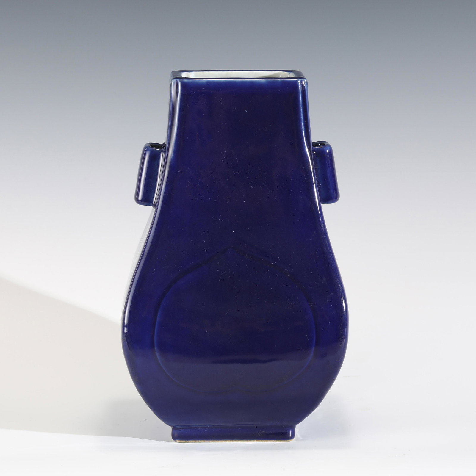 QING DYNASTY QIANLONG JI BLUE DOUBLE-EARED VASE (1 of 10)
