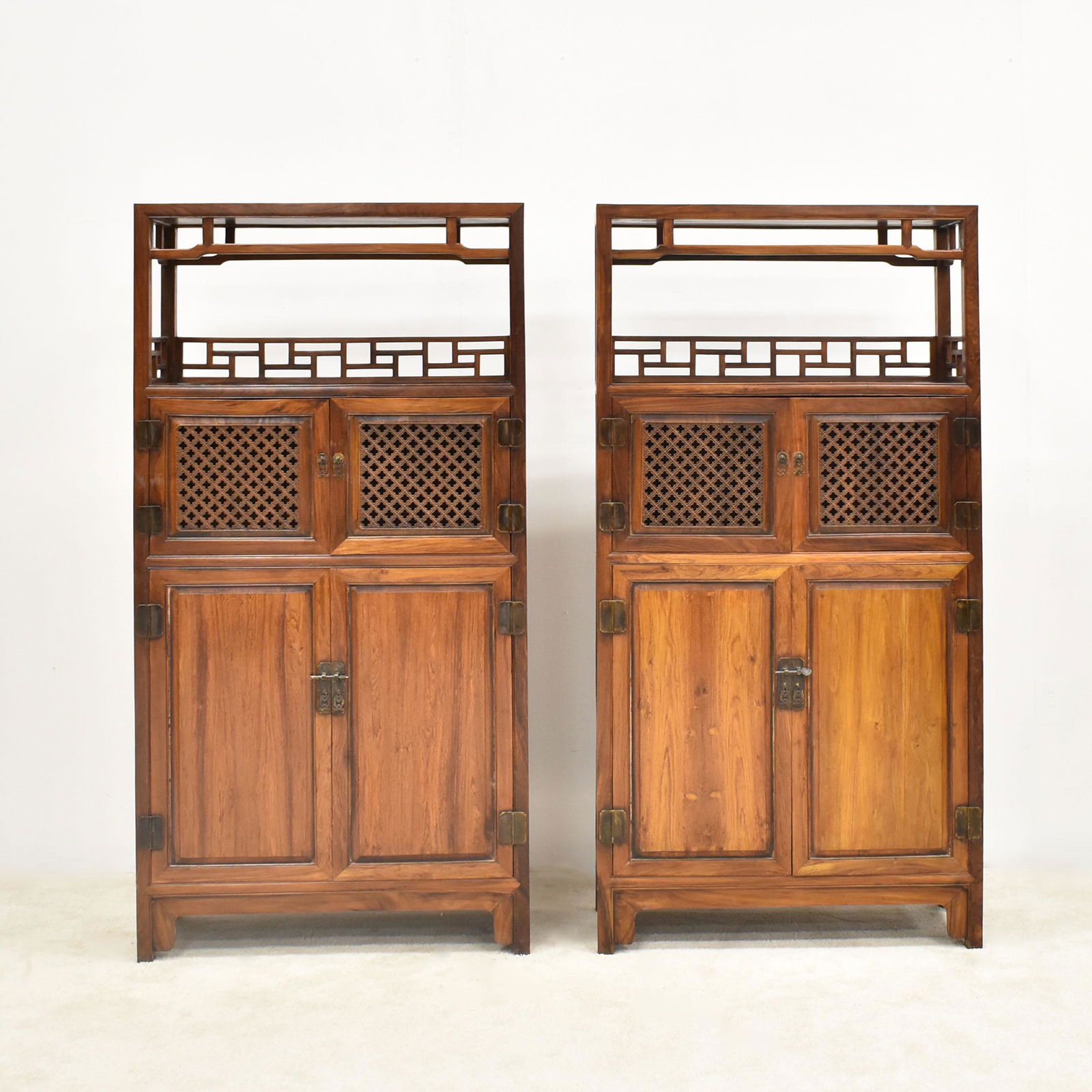PAIR HUANGHUALI OPEN SHELF 4 DOORS CABINETS (1 of 18)