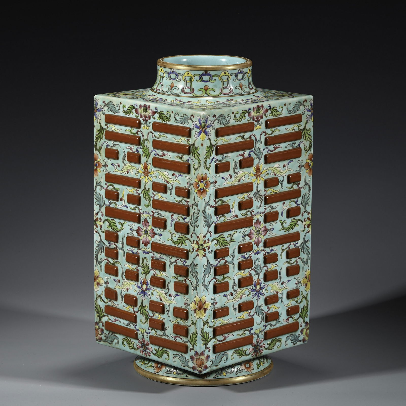 QING FAMILLE ROSE CONG VASE (1 of 9)
