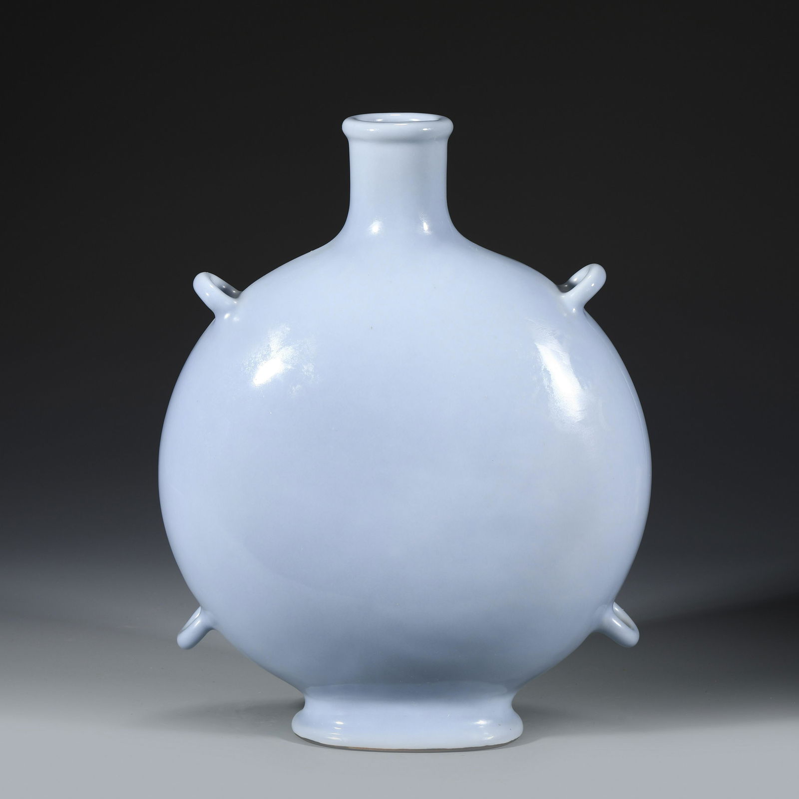 QING SKY BLUE GLAZED MOON VASE (1 of 10)