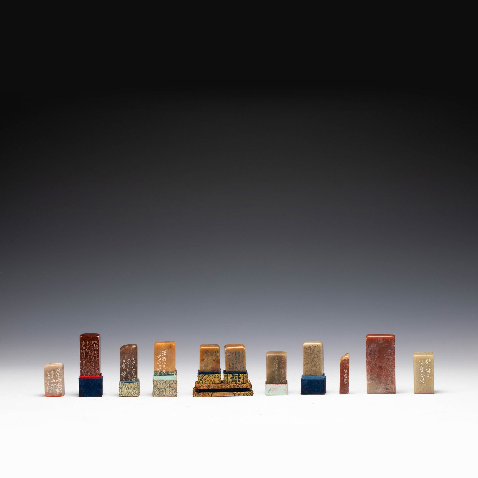SET OF ELEVEN SHOUSHAN STONE CHOP SEALS (1 of 13)