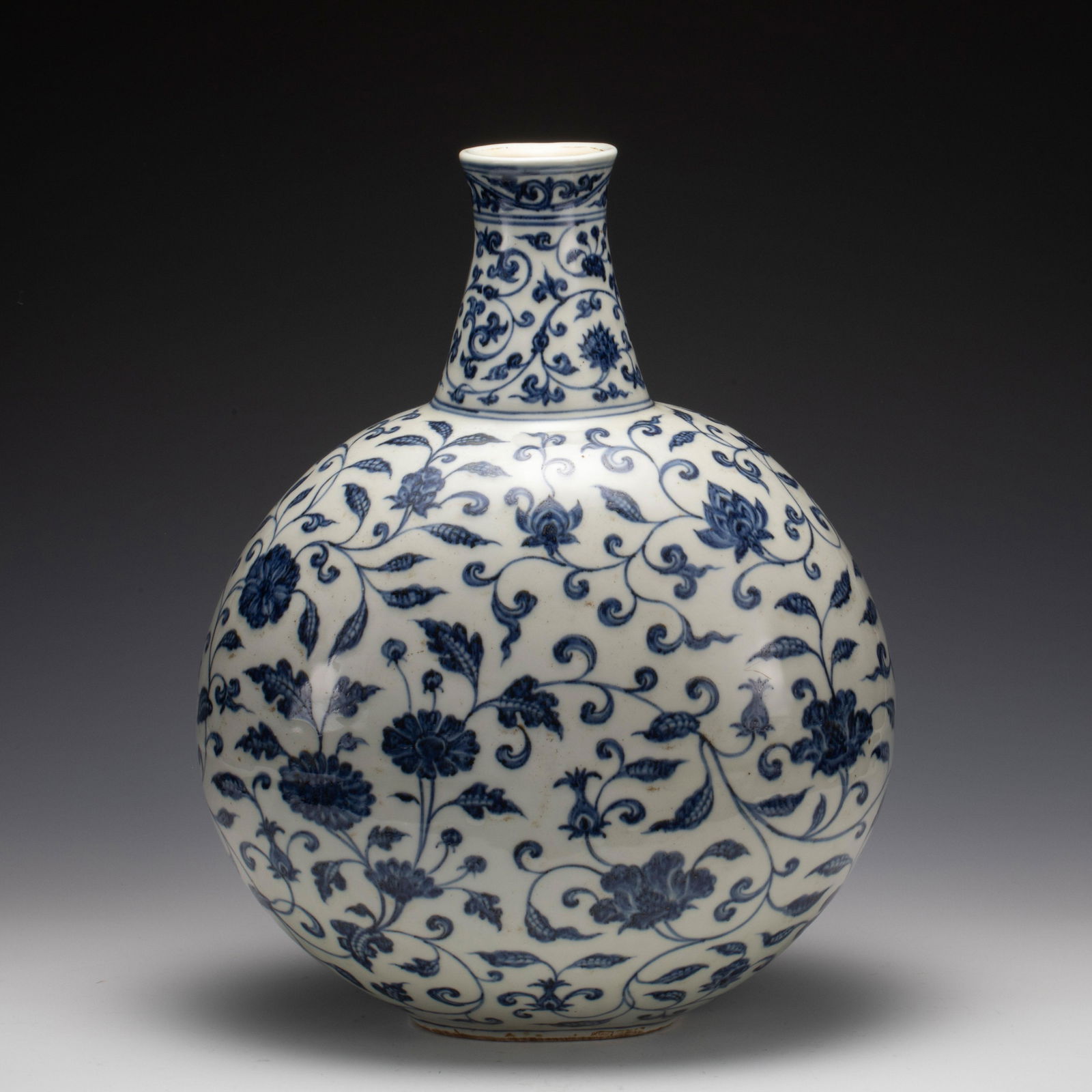MING BLUE & WHITE FLAT VASE (1 of 7)