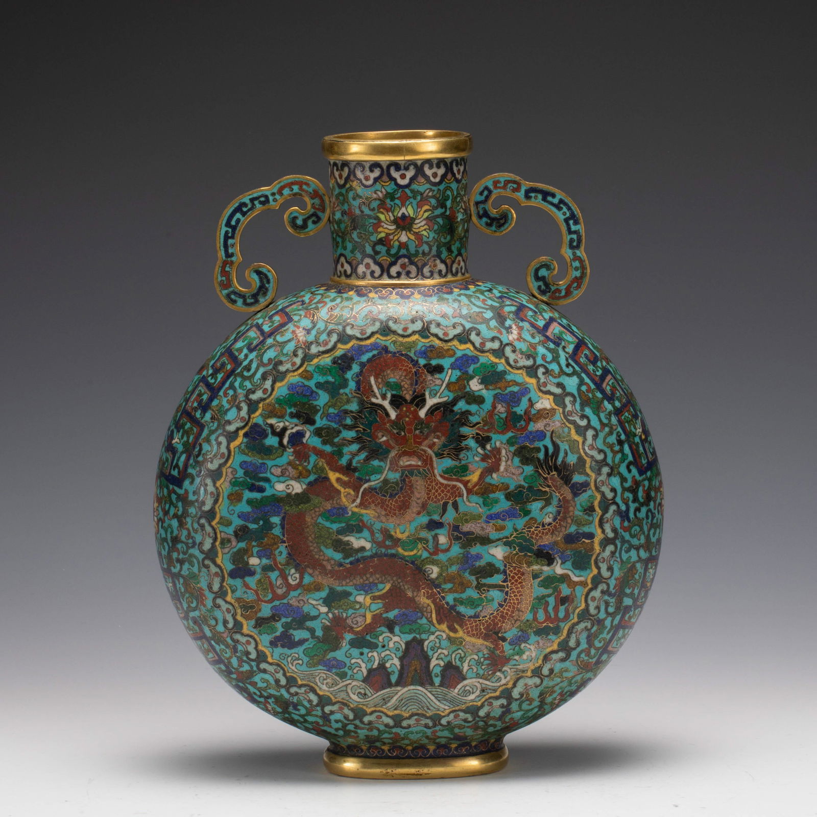 QING QIANLONG CLOISONNE MOON VASE (1 of 8)