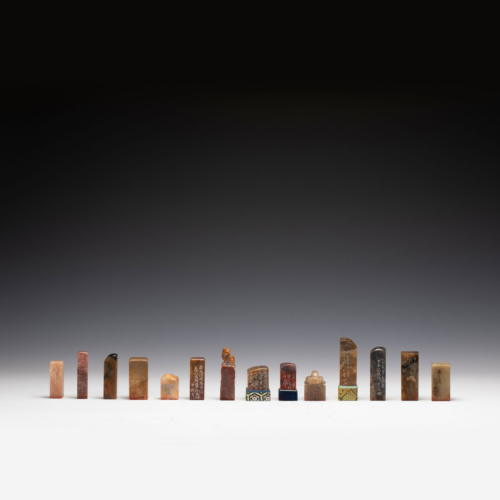 SET OF FOURTEEN SHOUSHAN STONE CHOP SEALS (1 of 12)