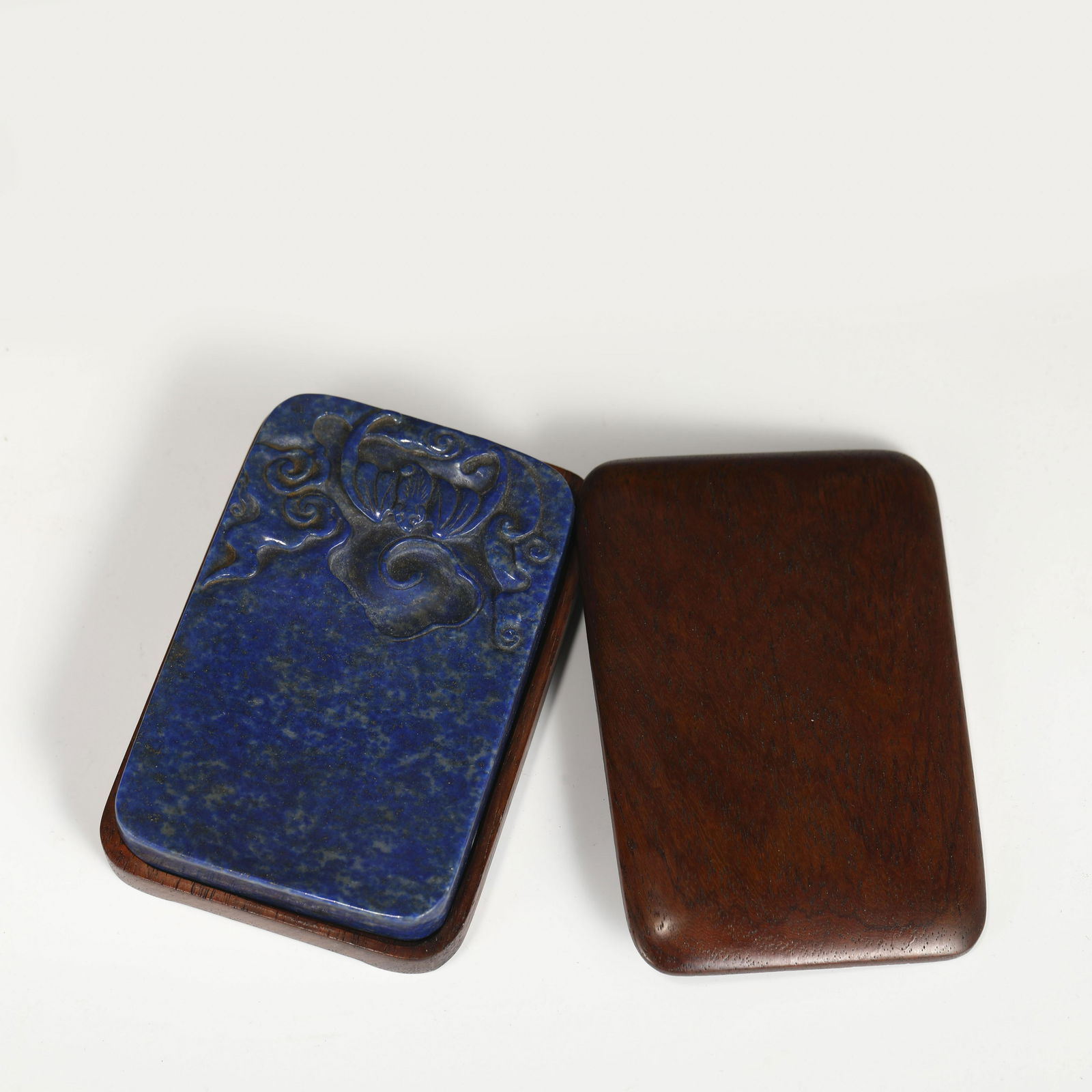 QING LAPIS LAZULI INKSTONE IN HARDWOOD BOX (1 of 7)