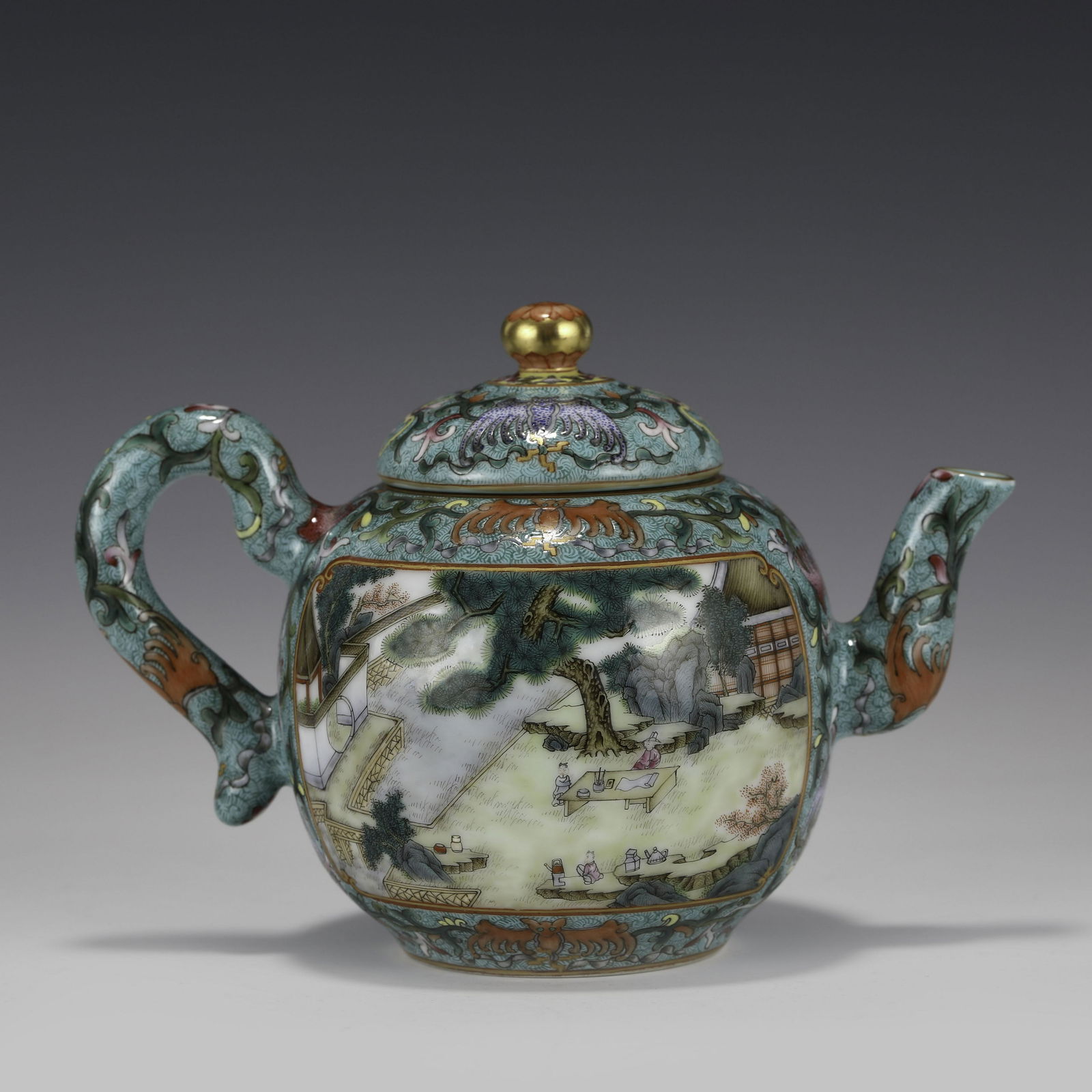 QING QIANLONG FAMILLE ROSE LIDDED TEA POT (1 of 10)