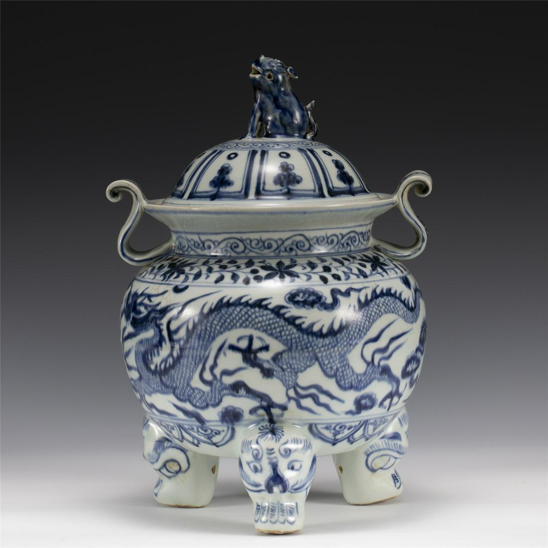 YUAN DRAGON INCENSE BURNER (1 of 8)