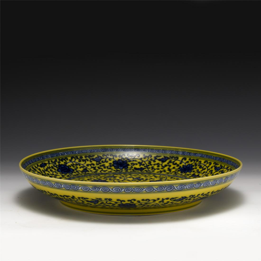 QING YONGZHENG BLUE & WHITE YELLOW GLAZED BOWL (1 of 7)