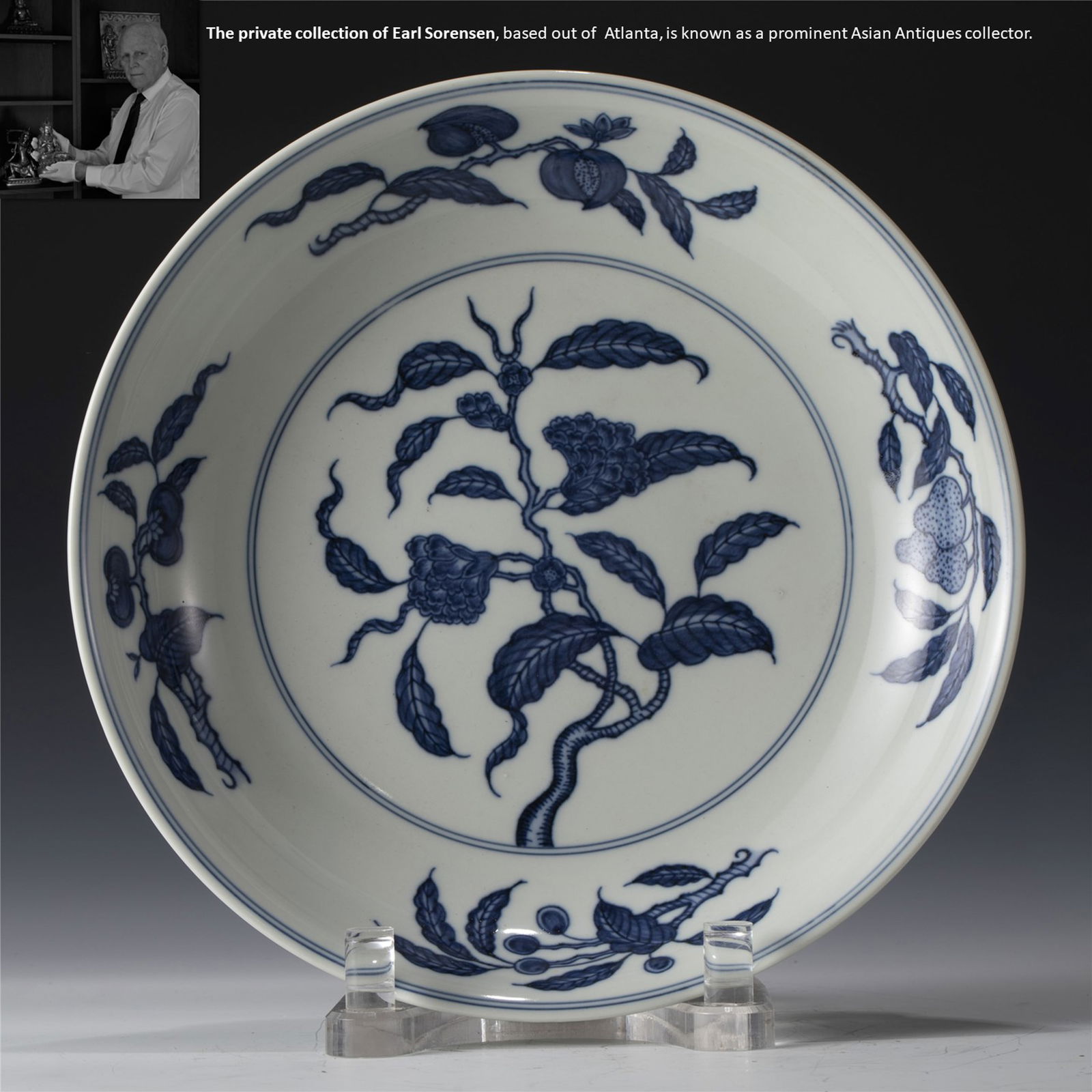 MING CHENGHUA BLUE & WHITE POMEGRANATE PLATE (1 of 12)