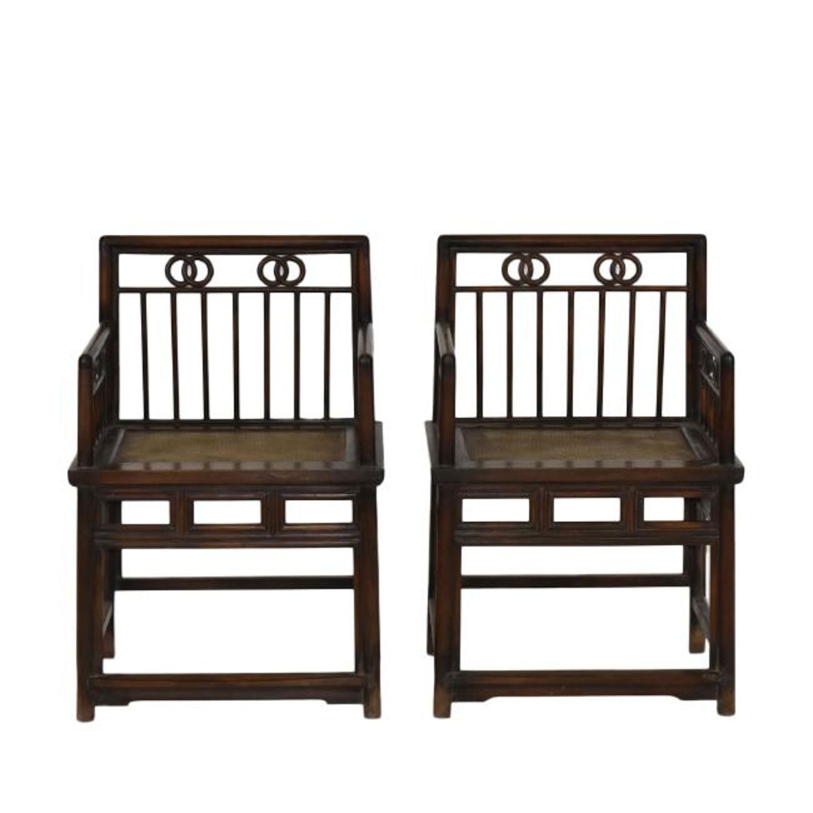 18/19TH C PR QING HUANGHUALI WICKER ROSE ARMCHAIRS (1 of 10)