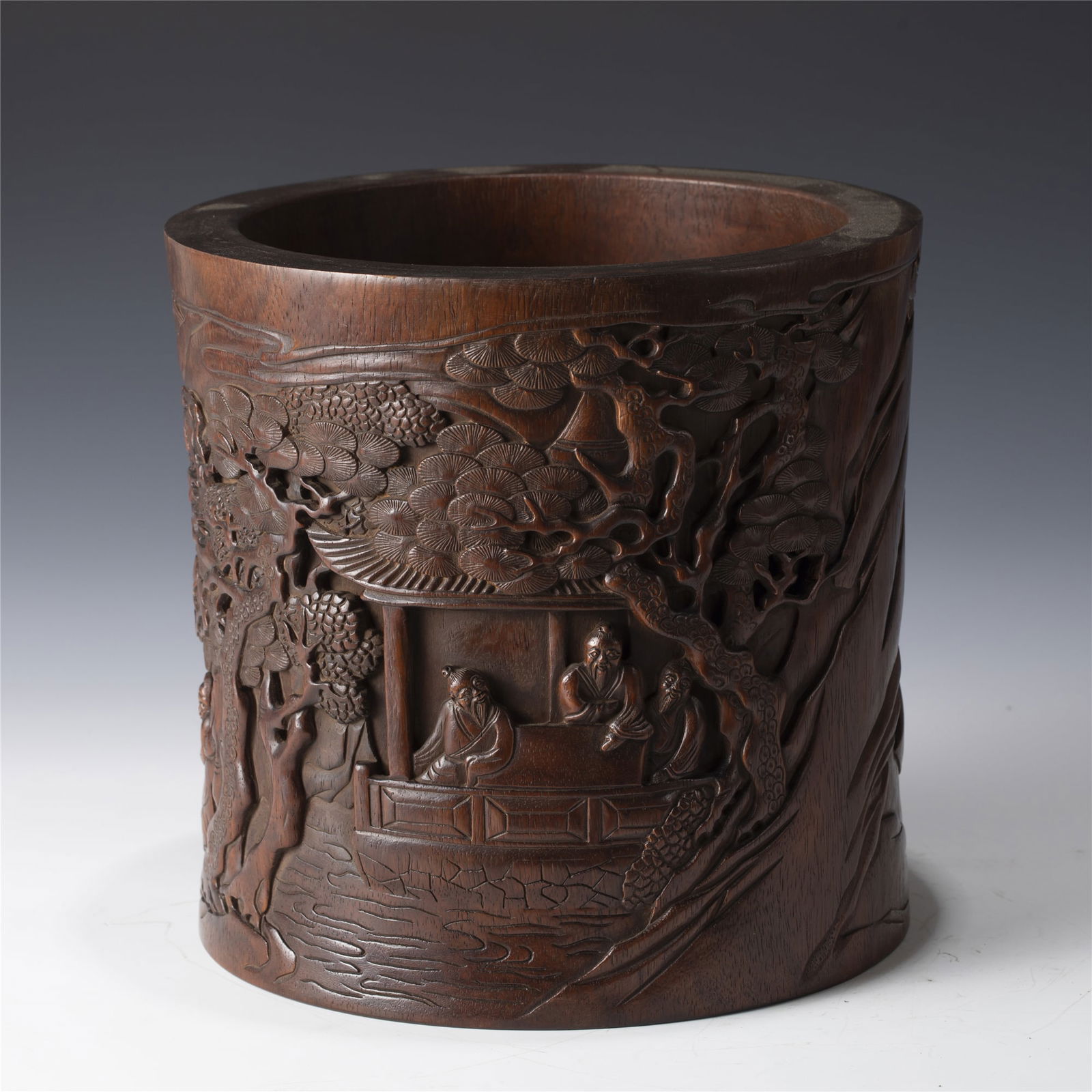QING HUANGHUALI BRUSH POT (1 of 9)