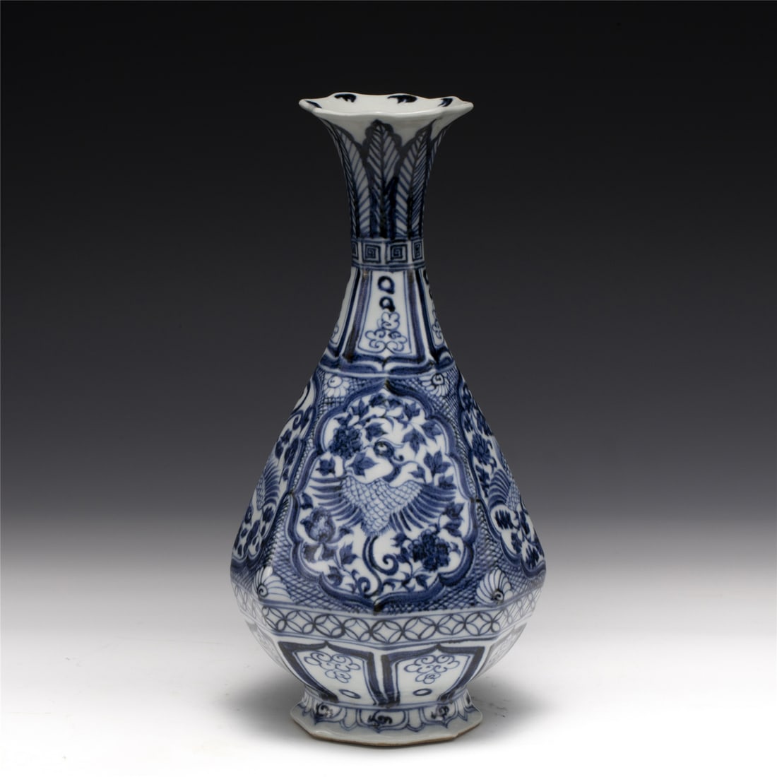 YUAN BLUE & WHITE JADE POT SPRING VASE (1 of 9)