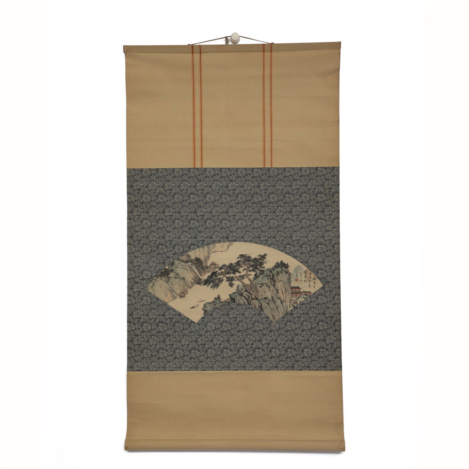 PURU WATERSIDE LANDSCAPE FAN PAINTING SCROLL (1 of 5)