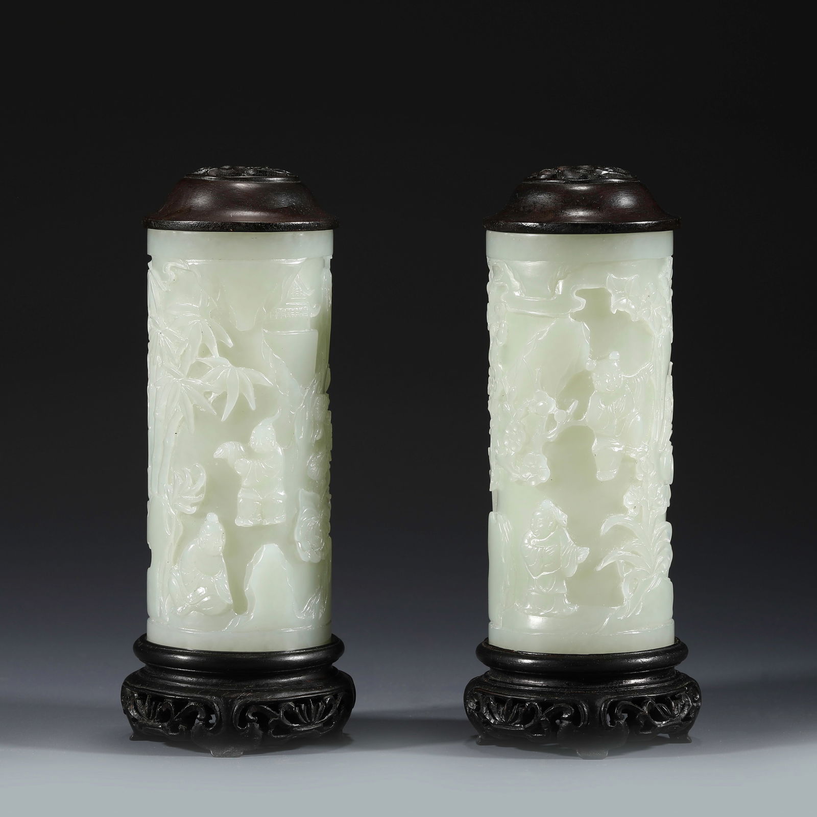 PAIR OF WHITE JADE PLUM ORCHID BAMBOO & CHRYSANTHEMUM AROMATHERAPY (1 of 9)