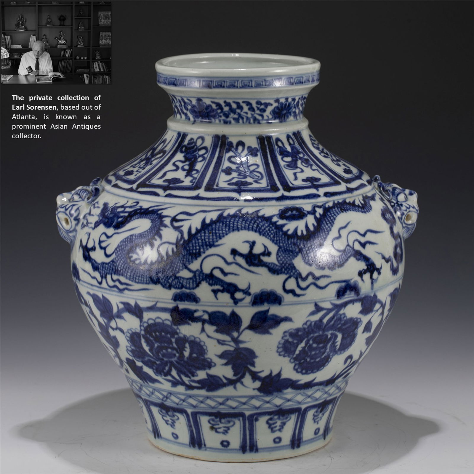 YUAN BLUE & WHITE DRAGON JAR (1 of 11)