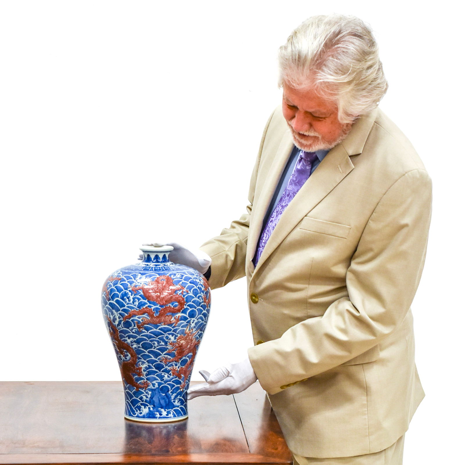 IRON RED DRAGON & BLUE GLAZED MEIPING JAR (1 of 11)