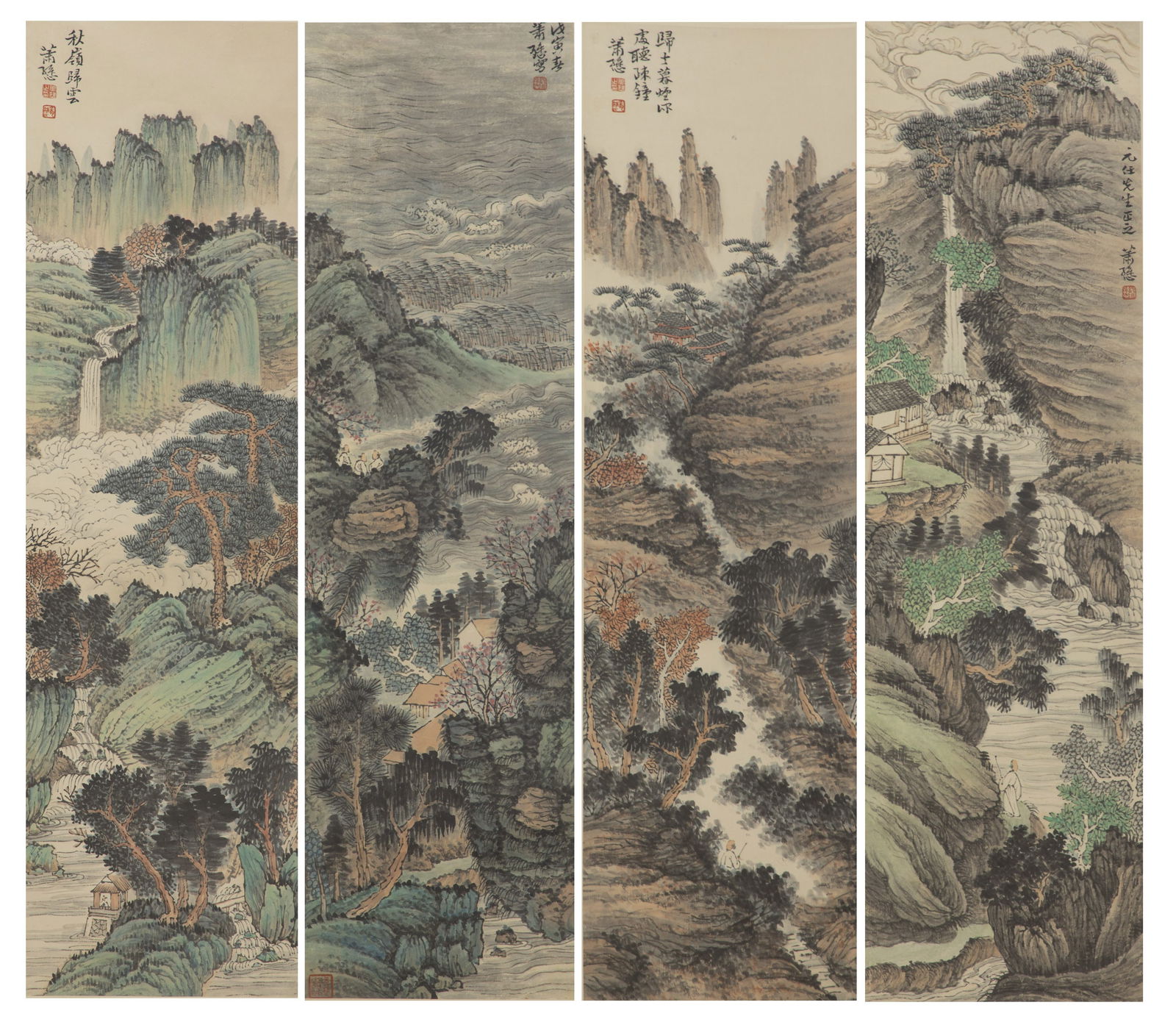 1938 XIAO QIANZHONG WATERSIDE LANDSCAPE QUADRUPLETS (1 of 14)