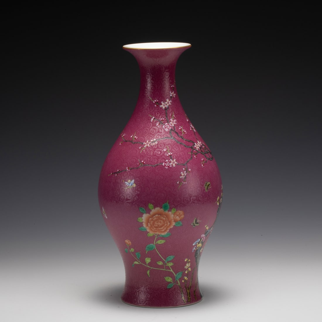 QING YONGZHENG FAMILLE ROSE WILLOW VASE (1 of 9)
