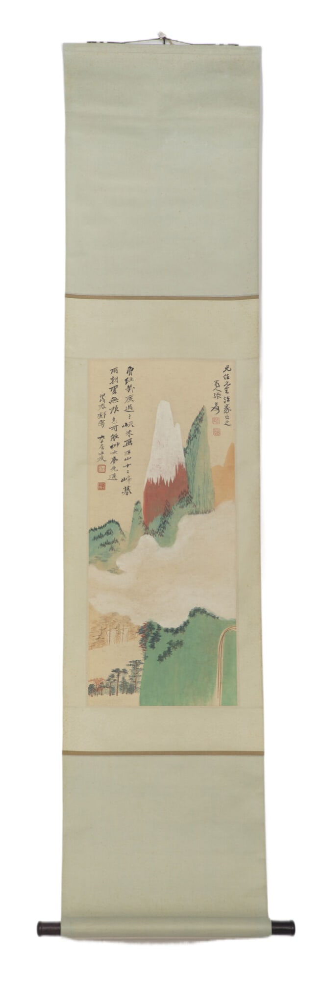 1934 ZHANG DAQIAN WATERSIDE LANDSCAPE PAINTING SCROLL (1 of 5)