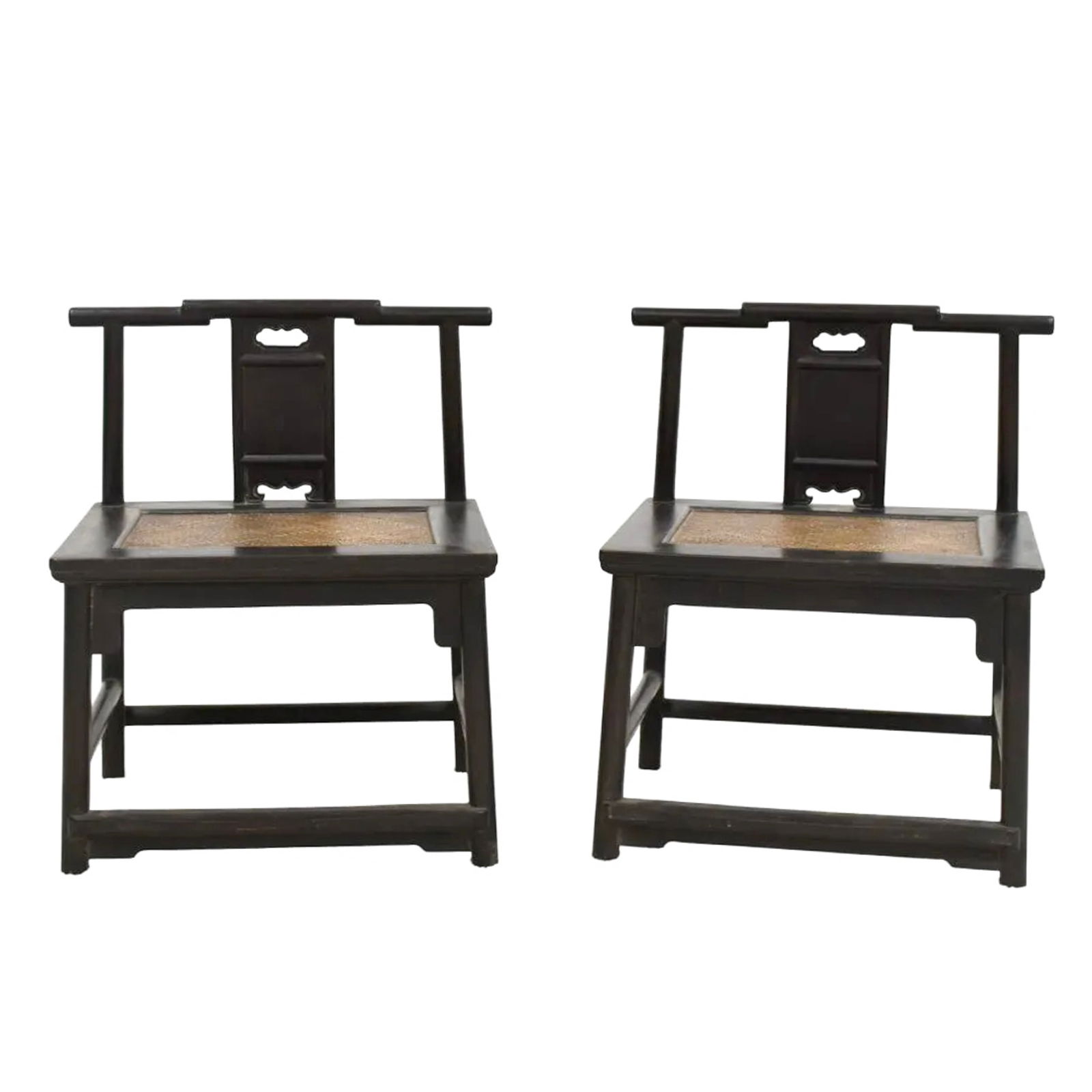 18TH C PAIR OF CHINESE ZITAN LOW CHAIRS (1 of 10)