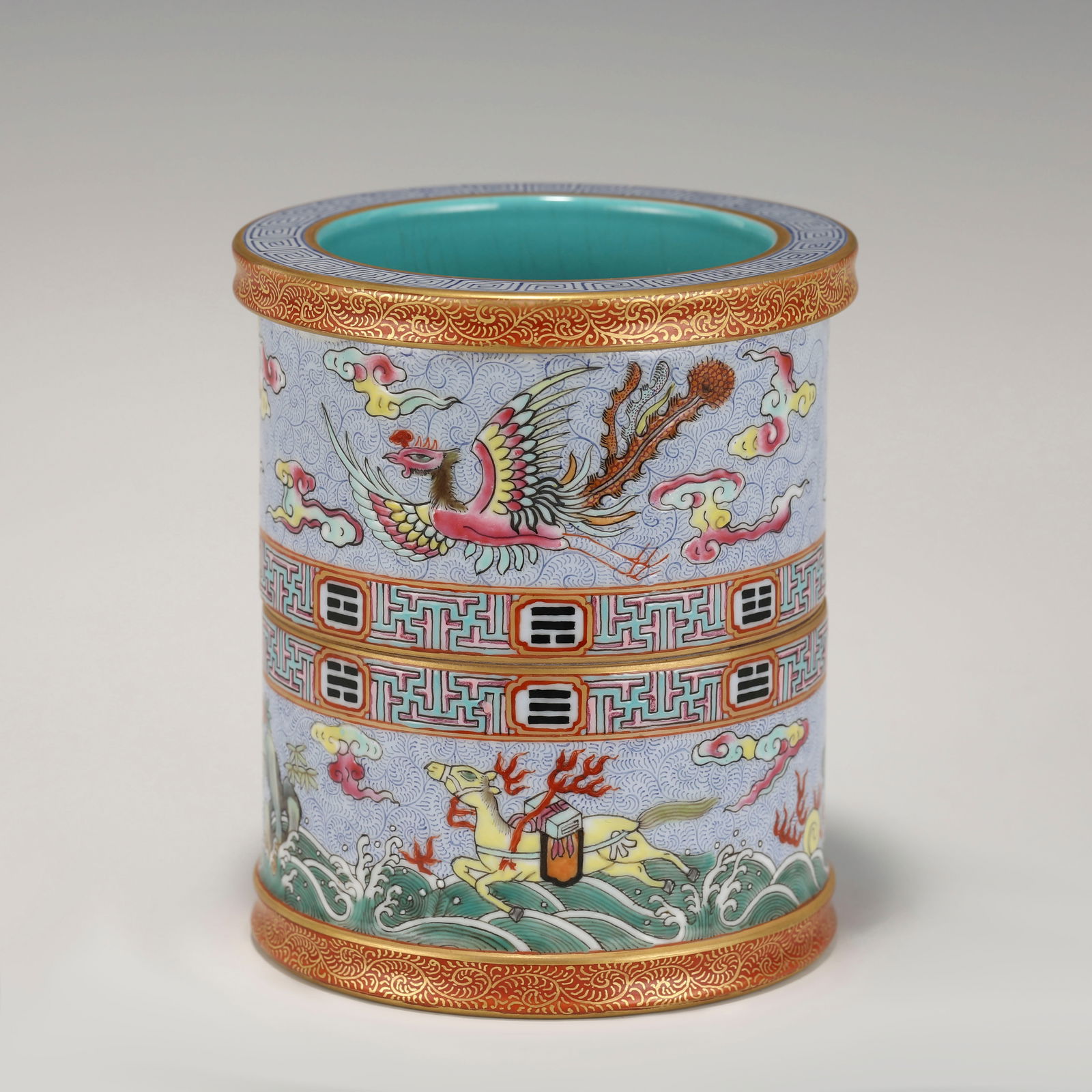 QING QIANLONG FAMILLE ROSE BRUSH POT (1 of 11)