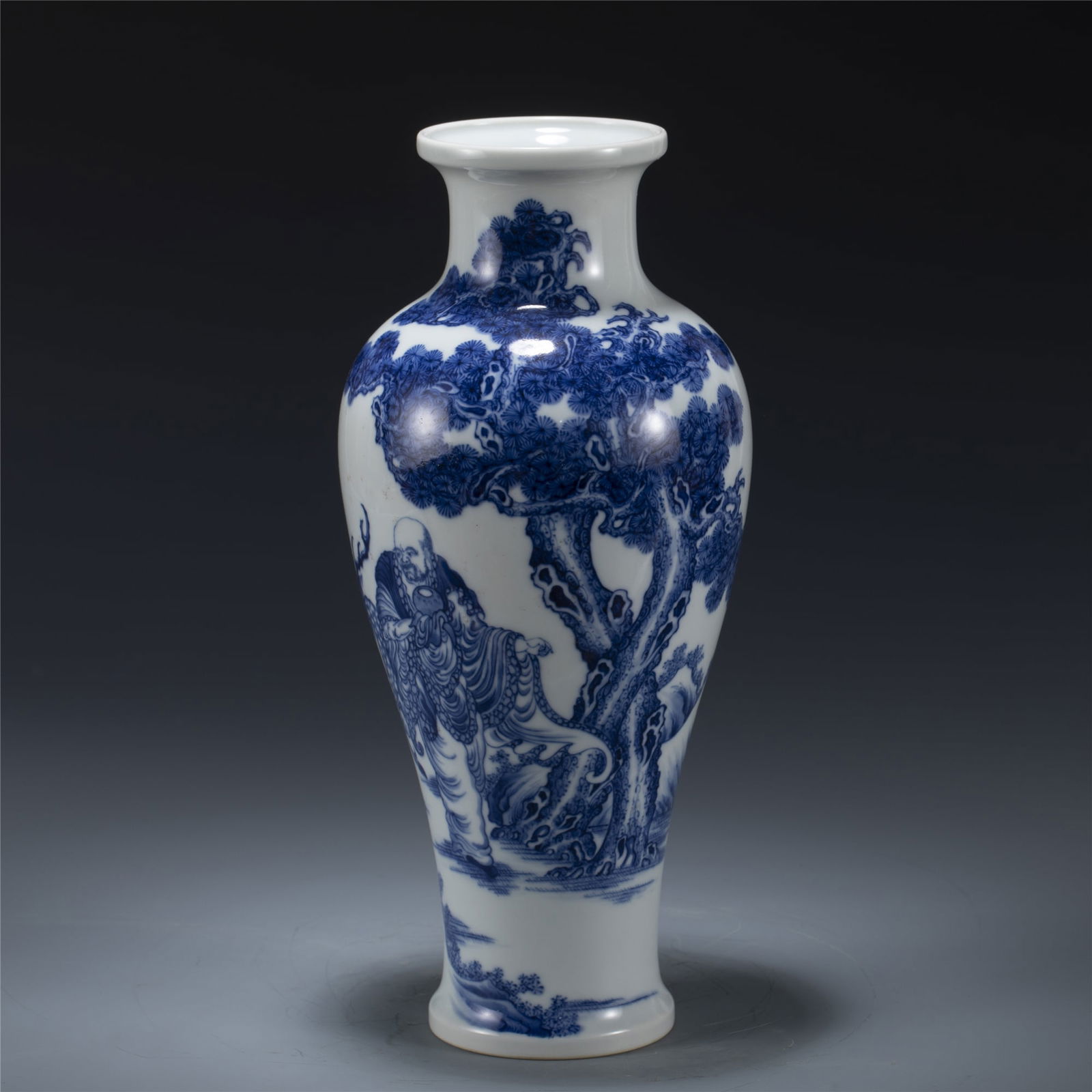 QING YONGZHENG BLUE AND WHITE GUANYIN VASE (1 of 10)