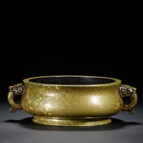 CHINESE GILT BRONZE CENSER