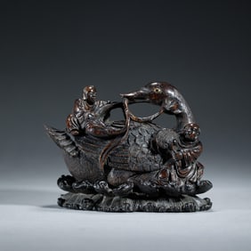 CHENXIANG ALLOESWOOD CARVED DUCK