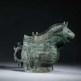 ARCHAIC MYTHICAL BEAST BRONZE CENSER