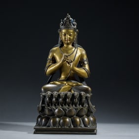 GILT BRONZE SEATED BUDDHA
