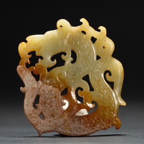 ANCIENT CHINESE JADE CARVED DRAGON BI