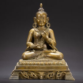 CHINESE GILT BRONZE BUDDHA