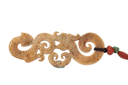 ANCIENT CHINESE JADE CARVED DRAGON BI