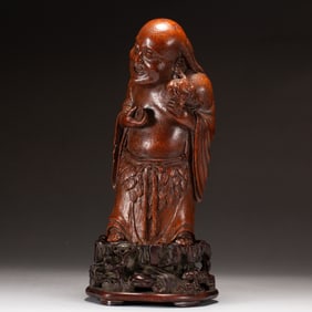 BAMBOO CARVED IMMORTAL STATUE