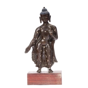 GILT BRONZE STANDING BUDDHA