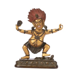 GILT BRONZE STANDING BUDDHA DEITY