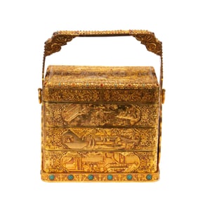 GILT BRONZE 3 TIERS SCHOLAR BOX