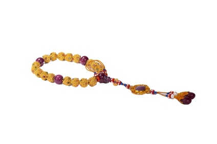 GILT SILVER PRAYER BEADS BRACELET